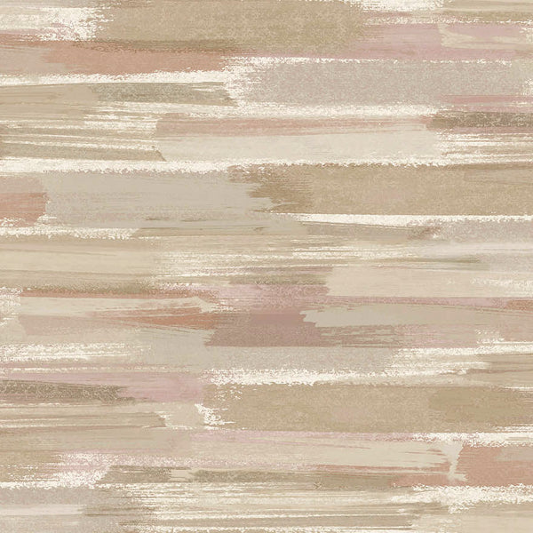 Sample - Sasso - Brush Marks Wallpaper - Beige/Coral
