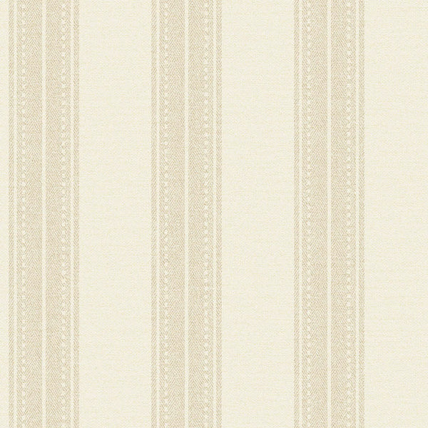 Sample - Yuste Stripe Wallpaper - Beige/Cream