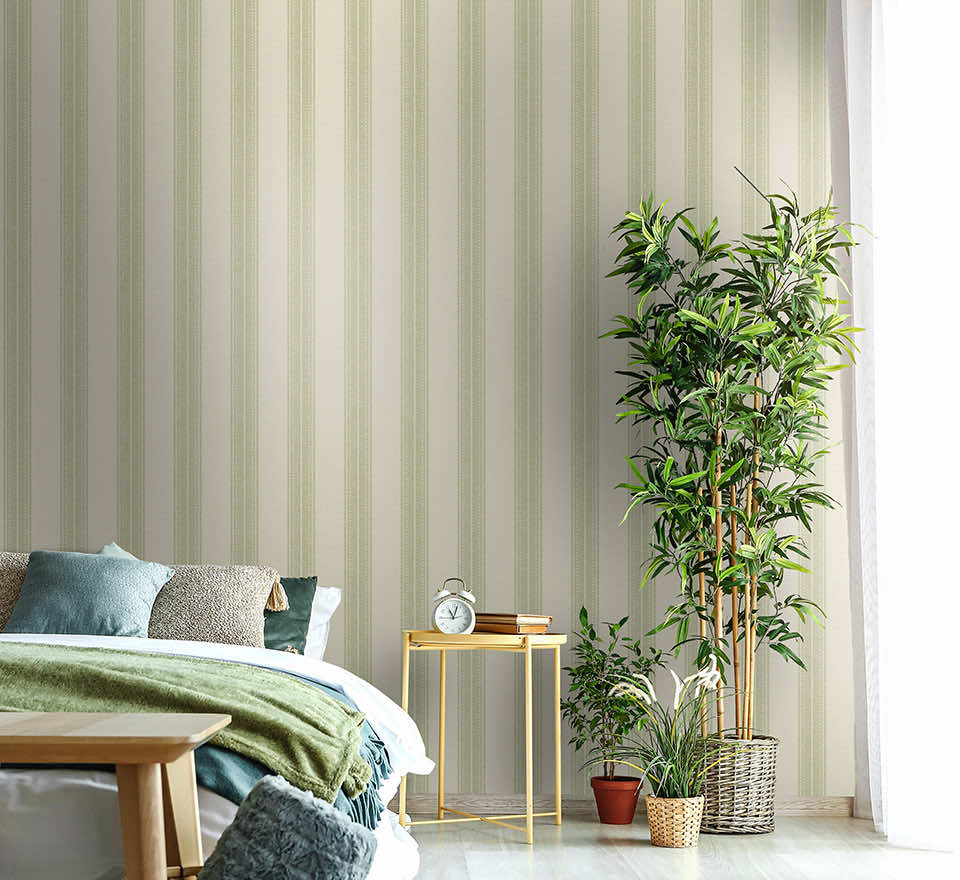 Yuste Stripe Wallpaper - Sage