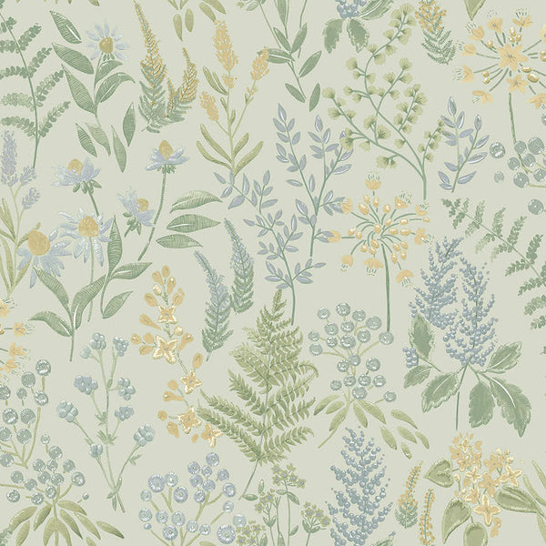 Sample - Calvert Meadows Wallpaper - Blue