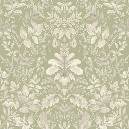 Tavira - Leafy Wonderland Wallpaper - Sage