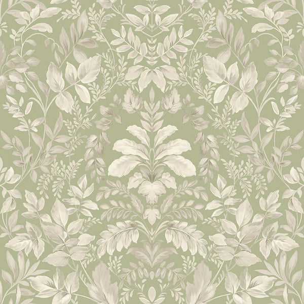 Sample - Tavira - Leafy Wonderland Wallpaper - Sage
