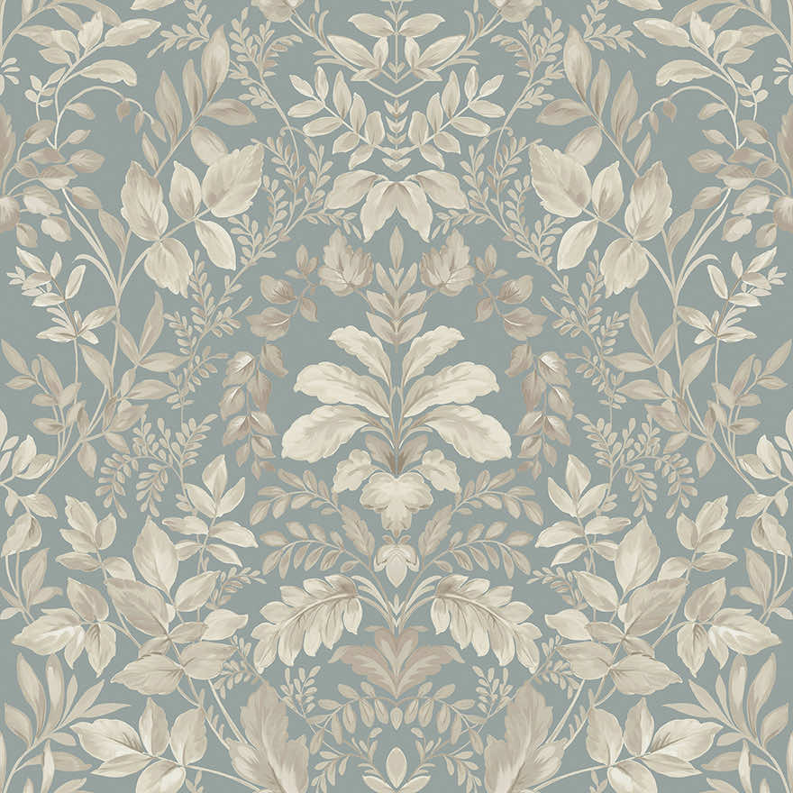 Tavira - Leafy Wonderland Wallpaper - Blue