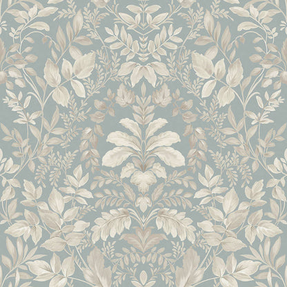 Tavira - Leafy Wonderland Wallpaper - Blue