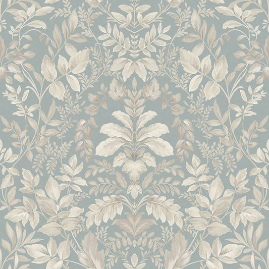 Tavira - Leafy Wonderland Wallpaper - Blue