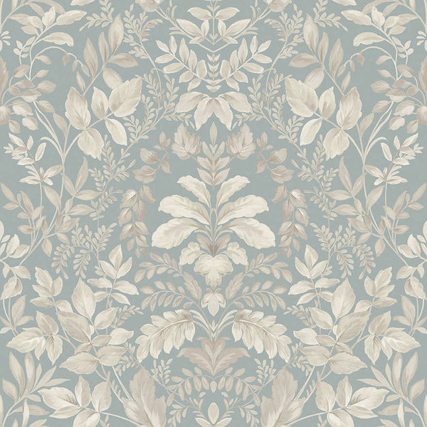 Sample - Tavira - Leafy Wonderland Wallpaper - Blue
