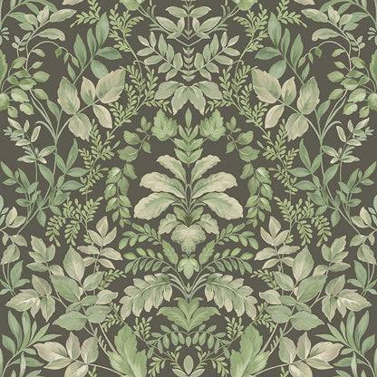 Tavira - Leafy Wonderland Wallpaper - Charcoal/Green