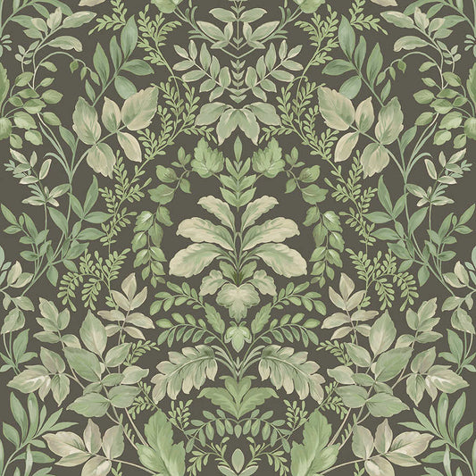 Tavira - Leafy Wonderland Wallpaper - Charcoal/Green