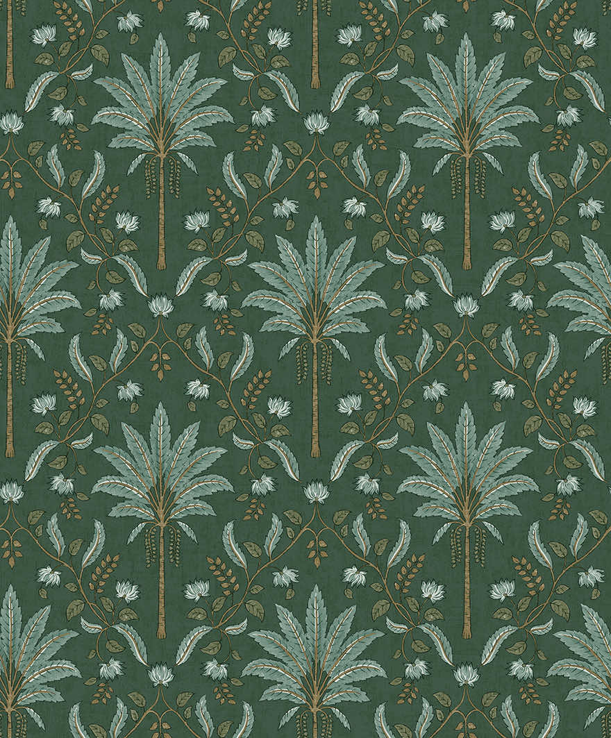 Ariara - Palm Trellis - Wallpaper - Green
