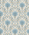 Ariara - Palm Trellis - Wallpaper - Blue