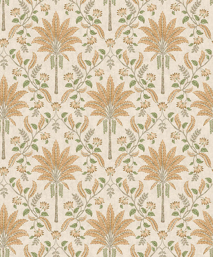 Ariara - Palm Trellis - Wallpaper - Orange