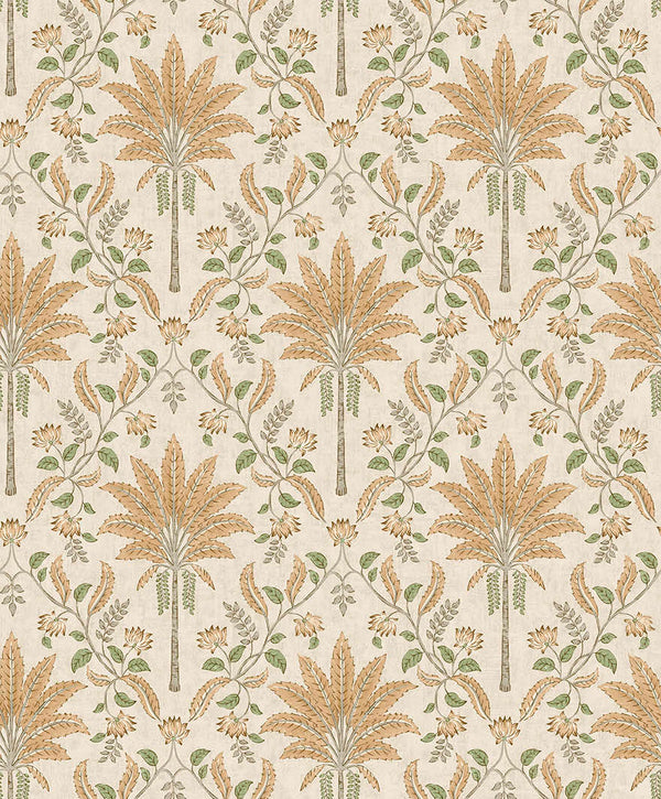 Sample - Ariara - Palm Trellis - Wallpaper -Orange