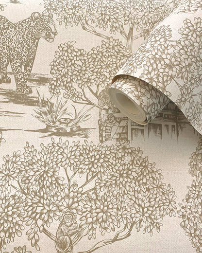 Samar - Metalic Forrest Wallpaper - Neutral