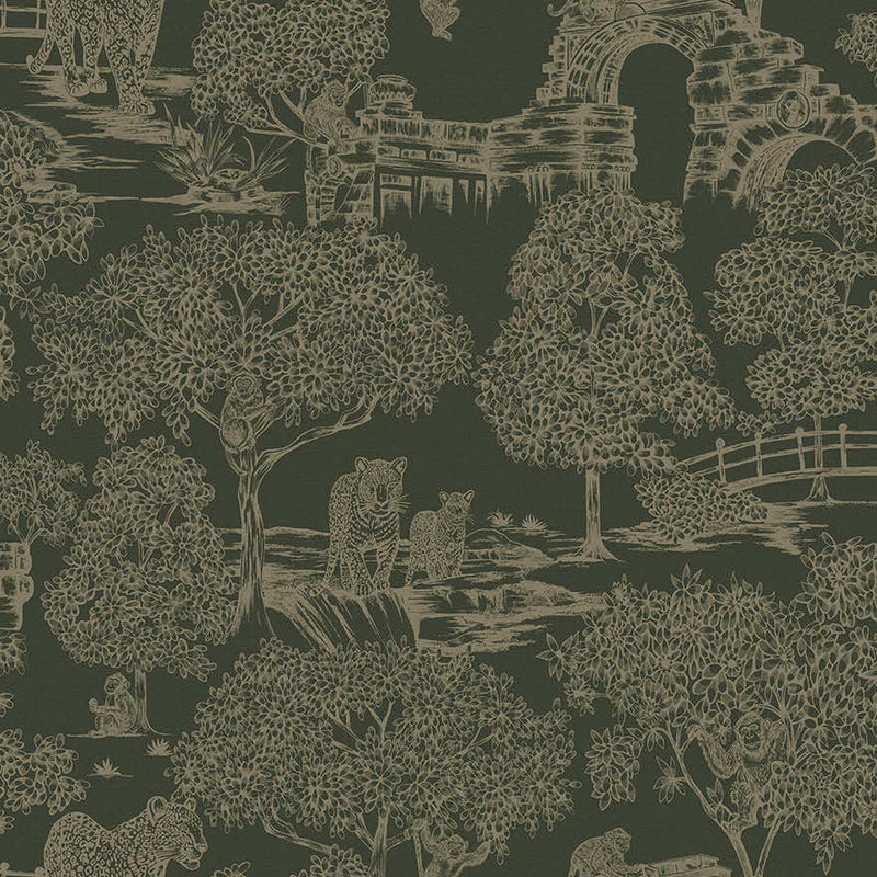 Samar - metalic forrest Wallpaper -Green