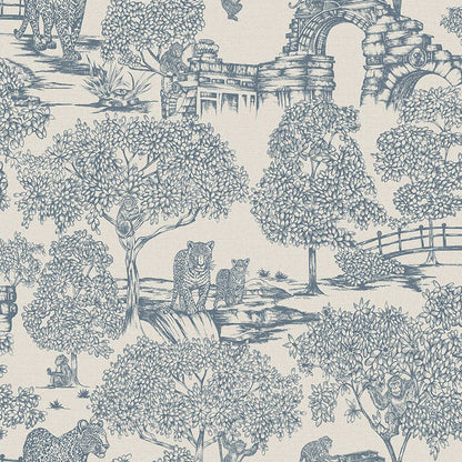 Samar - Metalic Forrest Wallpaper - Light Blue