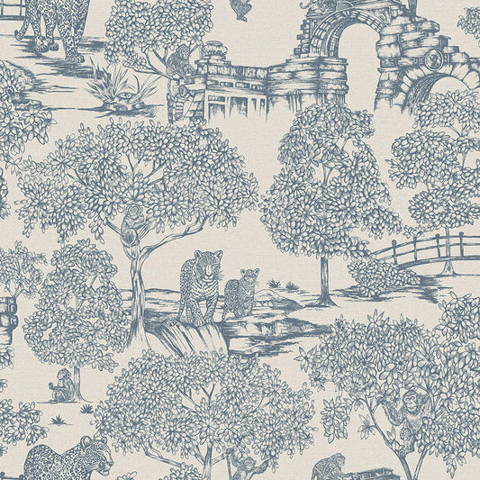 Samar - Metalic Forrest Wallpaper - Light Blue