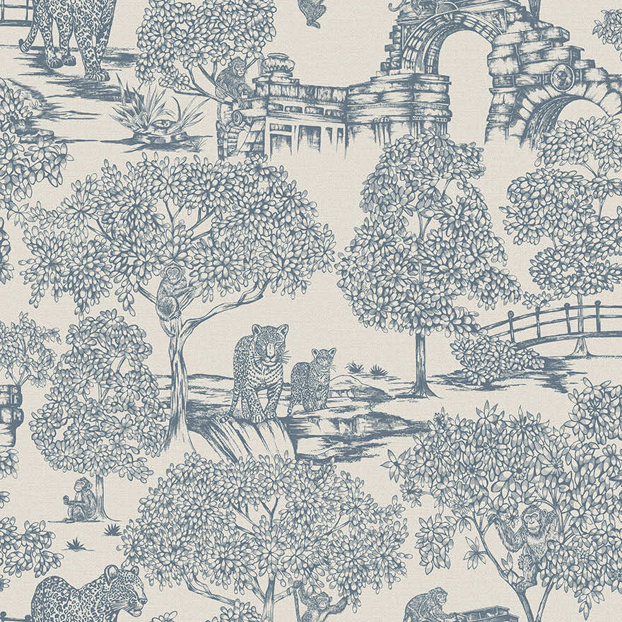 Sample – Samar – Metallic Forest Wallpaper – Light Blue