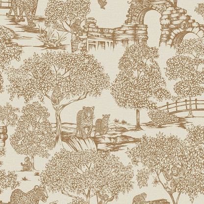 Samar Metallic Forest Wallpaper - Orange