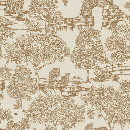 Samar Metallic Forest Wallpaper - Orange