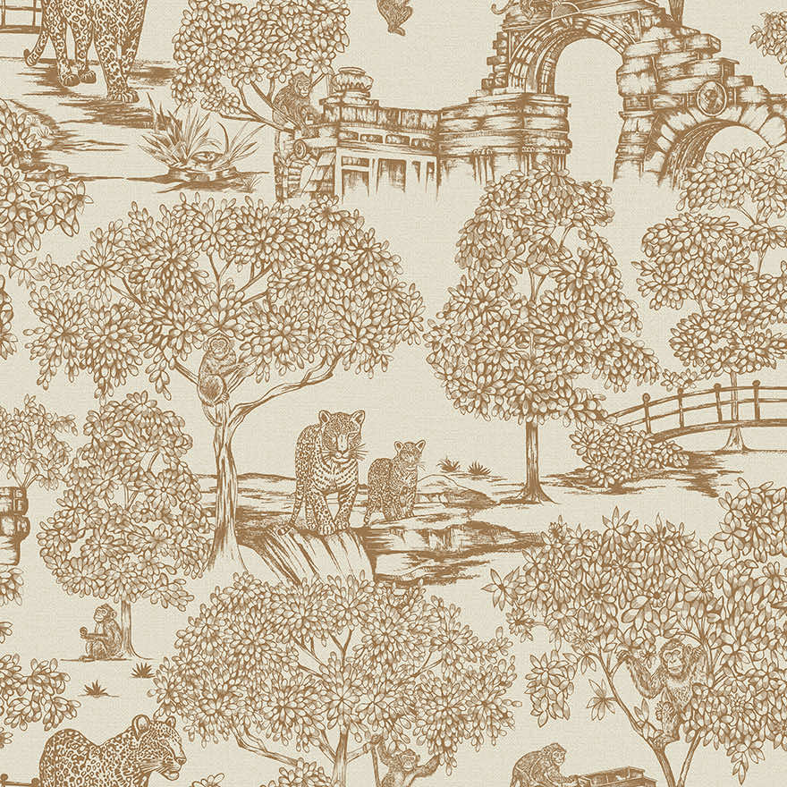 Sample – Samar – Metallic Forest Wallpaper – Orange
