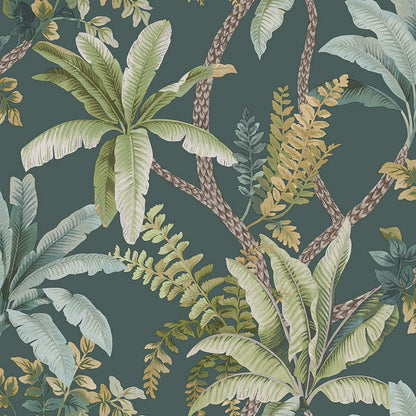 Saranda - Palm Oasis Wallpaper - Teal