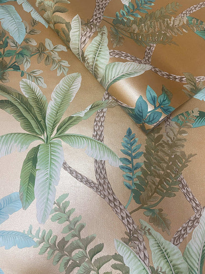 Saranda - Palm Oasis Wallpaper - Gold