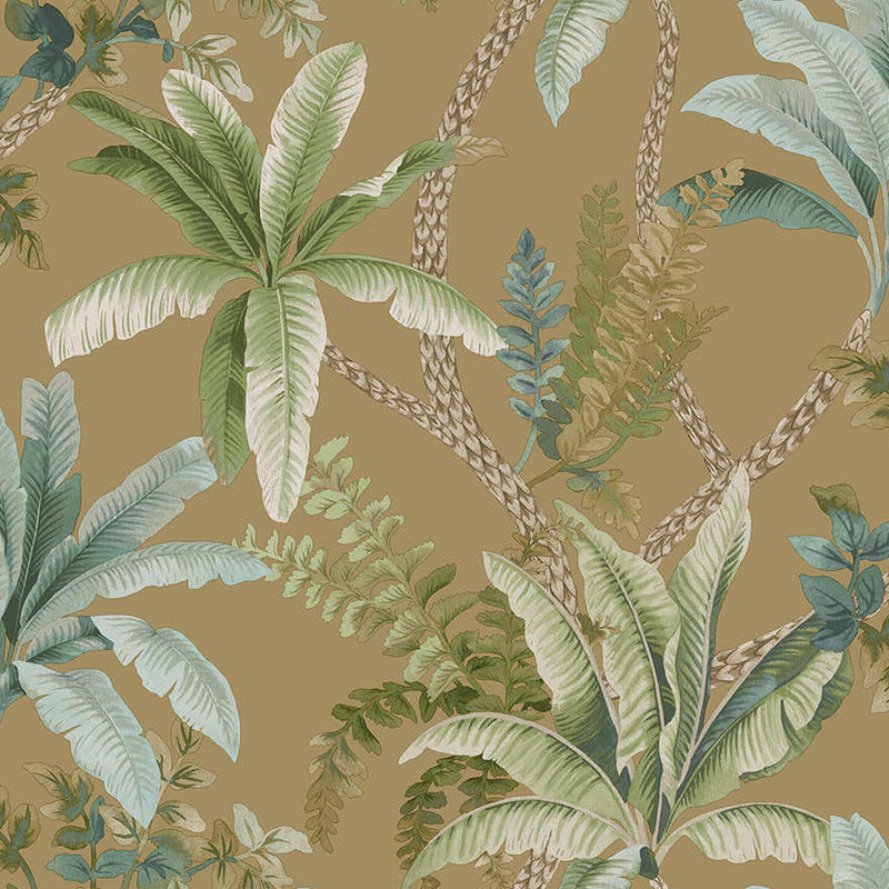 Saranda - palm oasis wallpaper -Gold