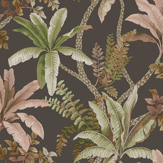 Saranda - Palm Oasis Wallpaper - Charcoal