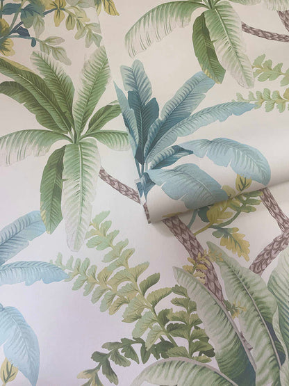 Saranda - Palm Oasis Wallpaper - Green/Cream