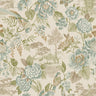 Hana - Japanese Floral - Wallpaper - Teal/Orange