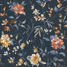Sazanka - Japanese Floral Wallpaper - Navy