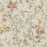 Sazanka - Japanese Floral Wallpaper - Neutral/Orange