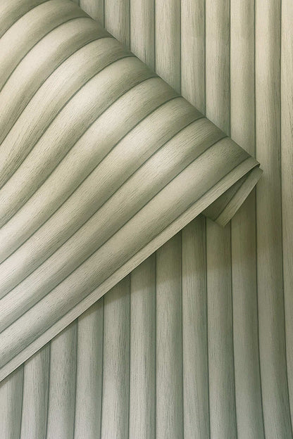 Teak - Wood Panel Wallpaper - Sage