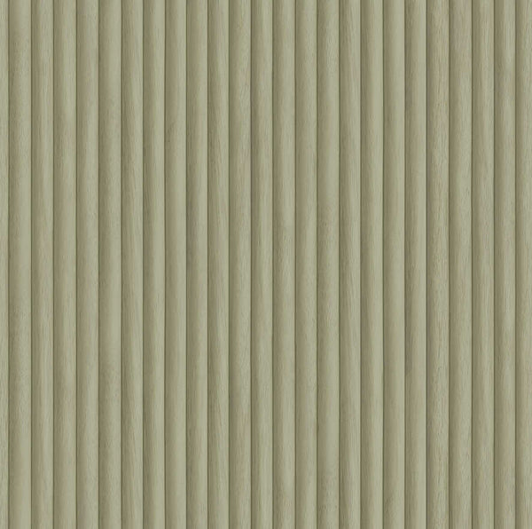Sample - Teak - wood panel wallpaper-Sage