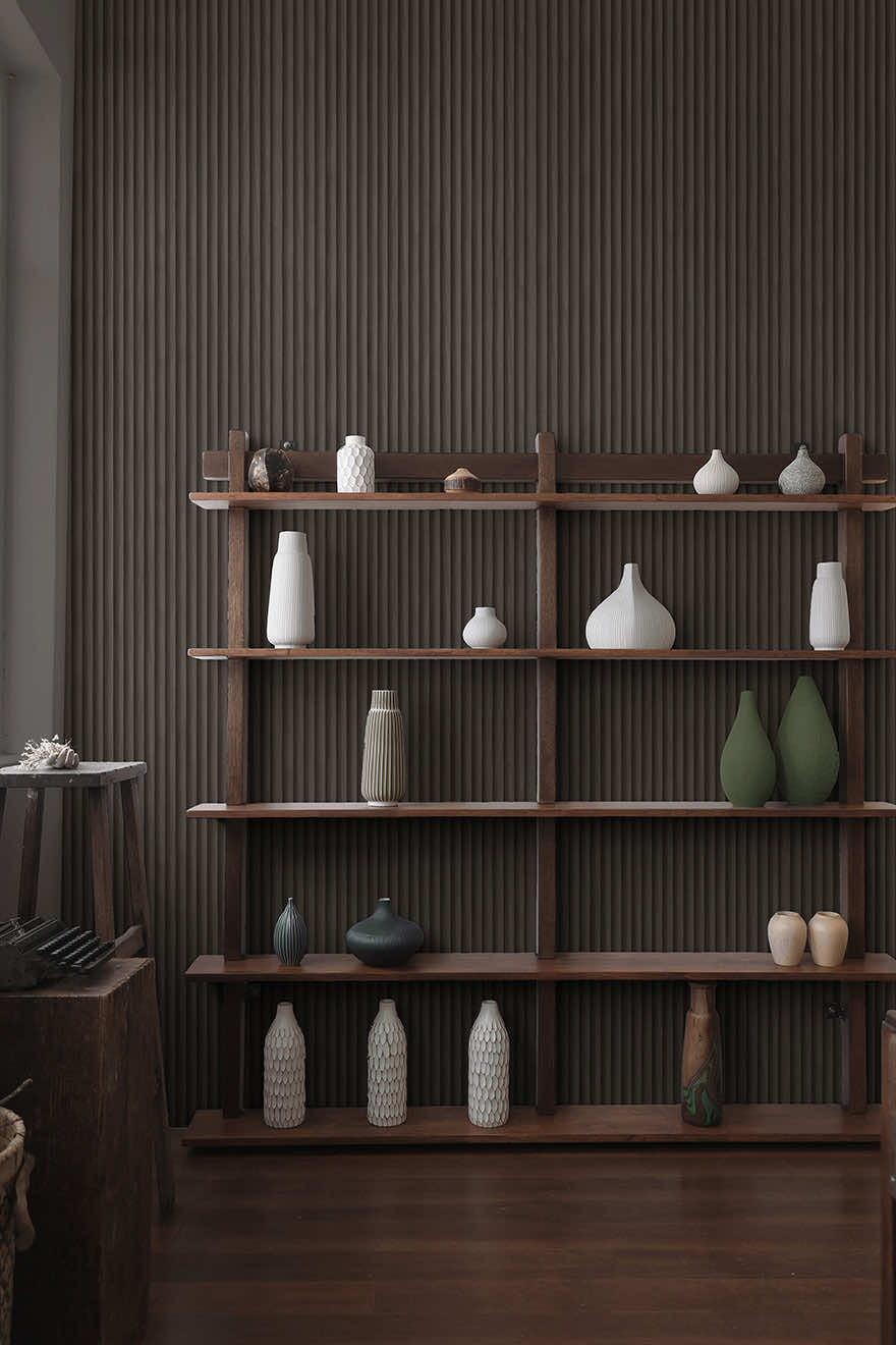 Teak - Wood Panel Wallpaper - Charcoal