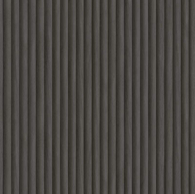 Sample - Teak - wood panel wallpaper-Charcoal