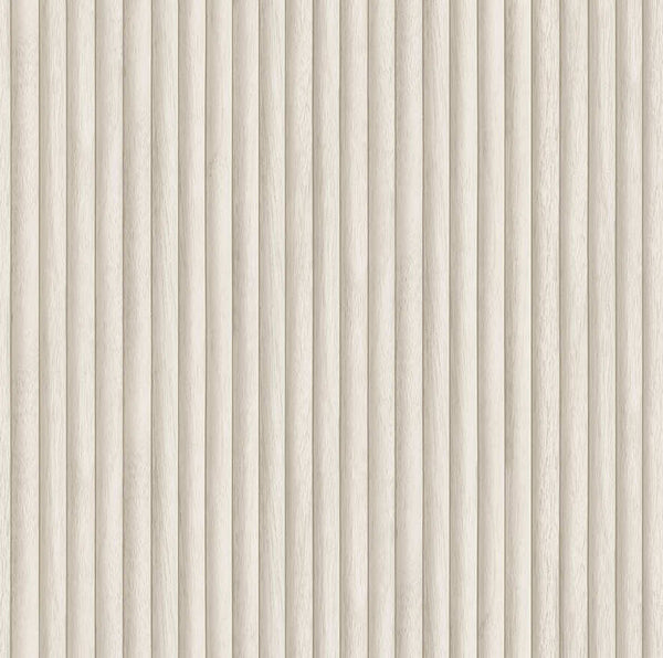 Sample - Teak - Wood Panel Wallpaper-Cream