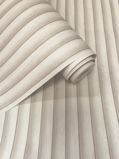 Teak - Wood Panel Wallpaper - Cream