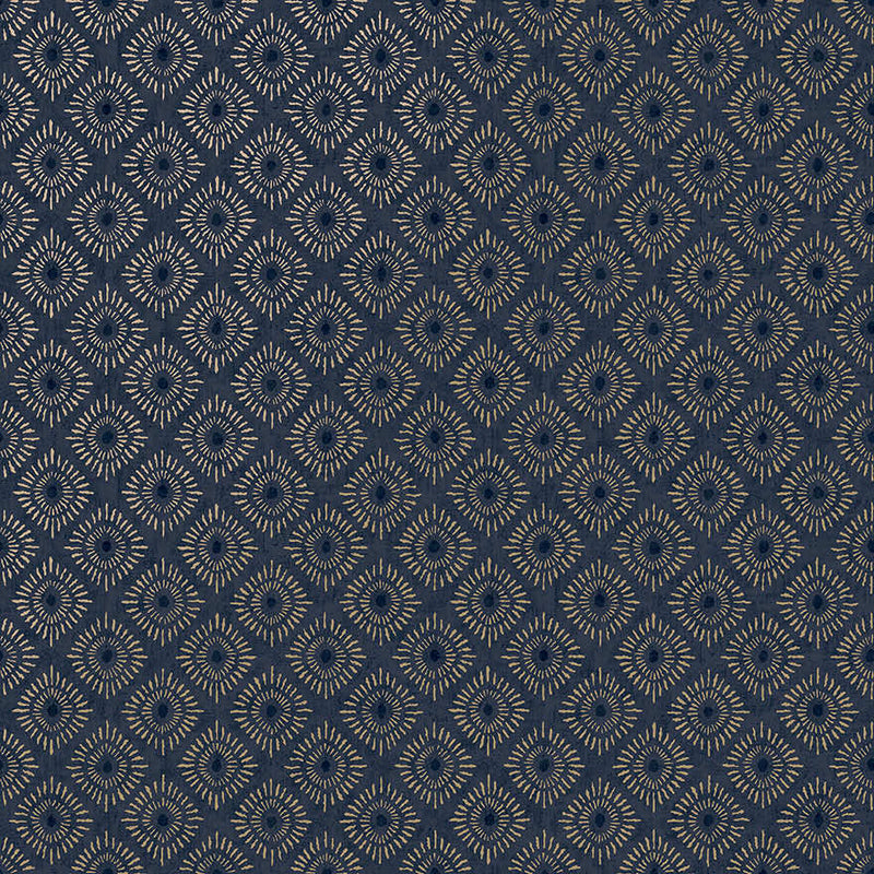 Sample - Sunstone - soft geometric wallpaper-Navy
