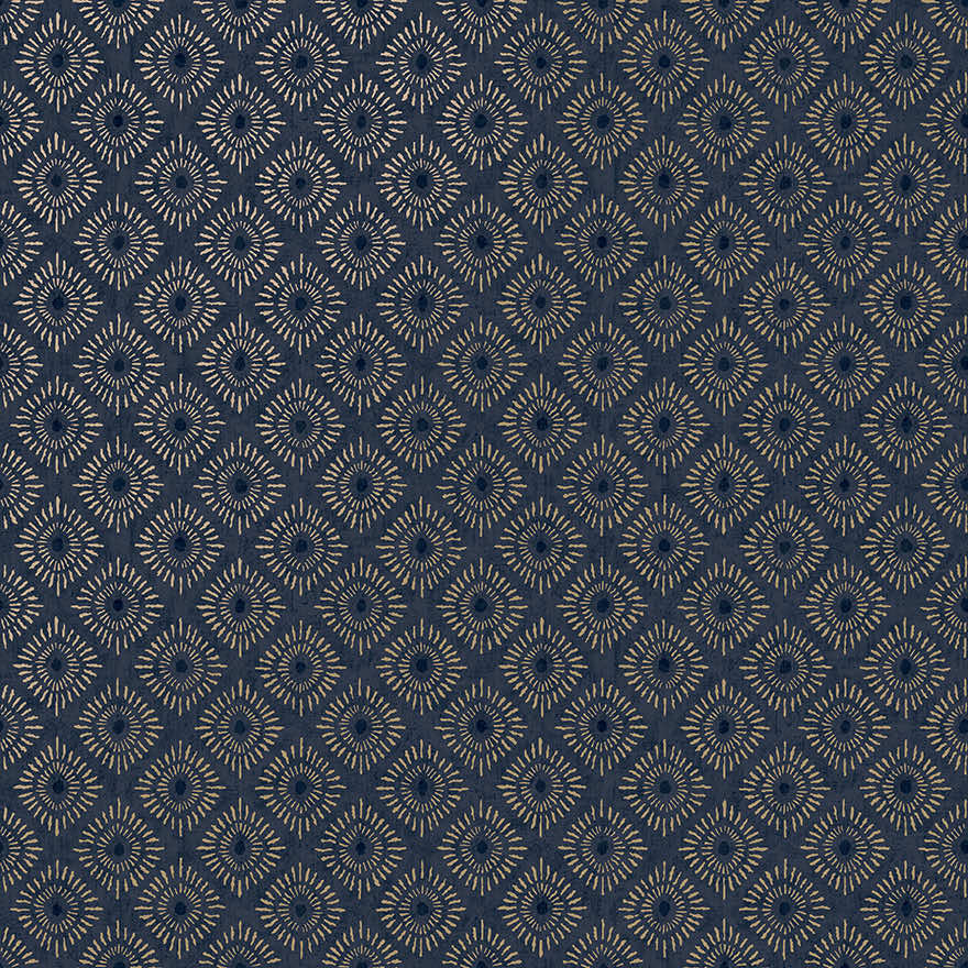 Sunstone - Soft Geometric Wallpaper - Navy