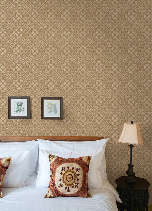 Sunstone - Soft Geometric Wallpaper - Orange