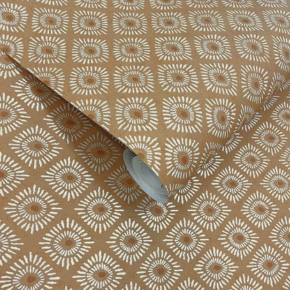 Sunstone - Soft Geometric Wallpaper - Orange