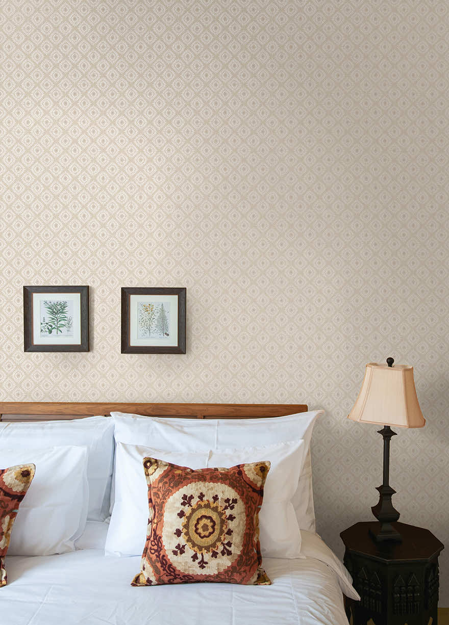 Sunstone - Soft Geometric Wallpaper - Cream