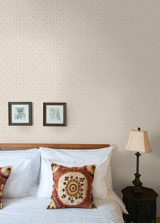 Sunstone - Soft Geometric Wallpaper - Cream