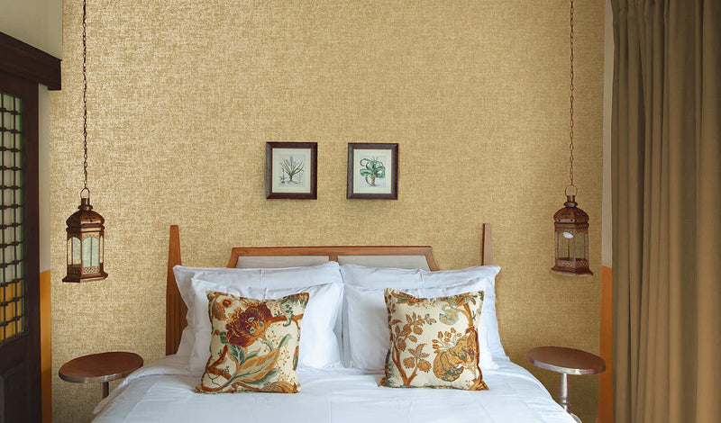 Ajanta - Textured Metallic -Wallpaper -Gold