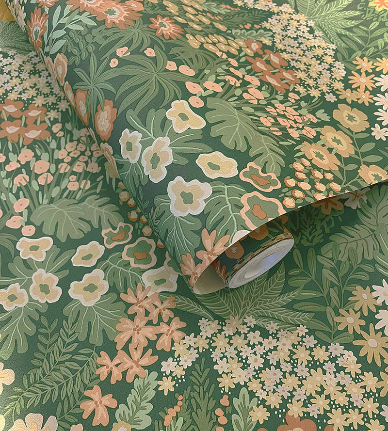 Lysandra Emerald Green Wallpaper