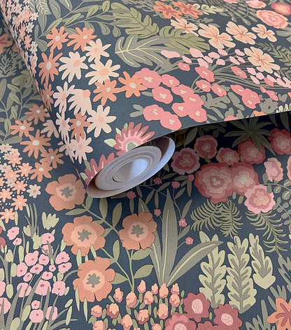 Lysandra Wallpaper - Navy Multi