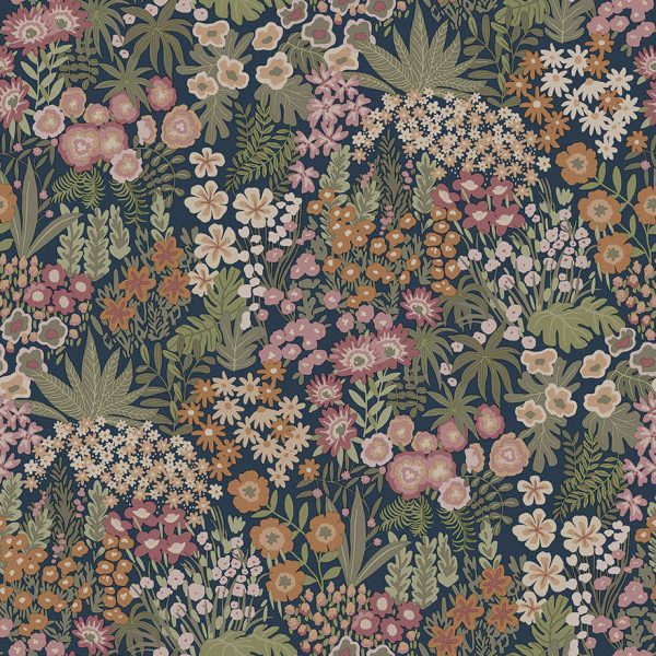Sample - Lysandra Wallpaper - Navy Multi