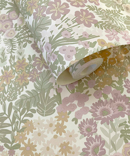 Lysandra Wallpaper - Cream Heather