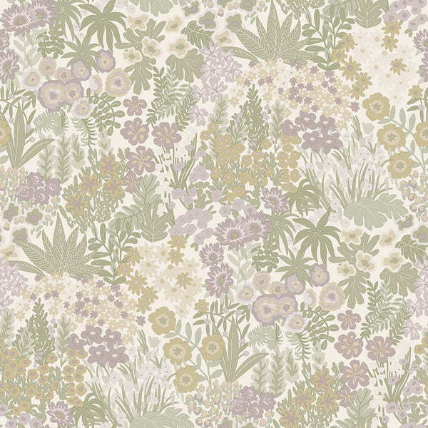 Sample - Lysandra Wallpaper - Cream Heather